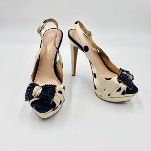 Jessica Simpson Sierra Nude Satin Polka Dot Heel
